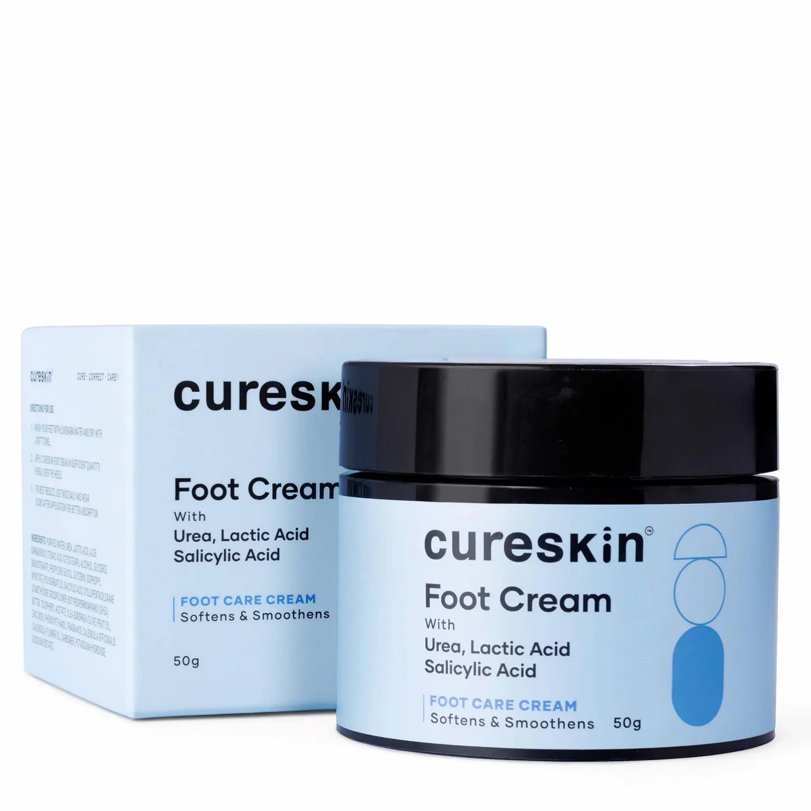 Крем для ног Cureskin Foot Care Cream для потрескавшихся пяток восстанавливающий и отшелушивающий 50 g (Упаковка 1 шт), фото №1
