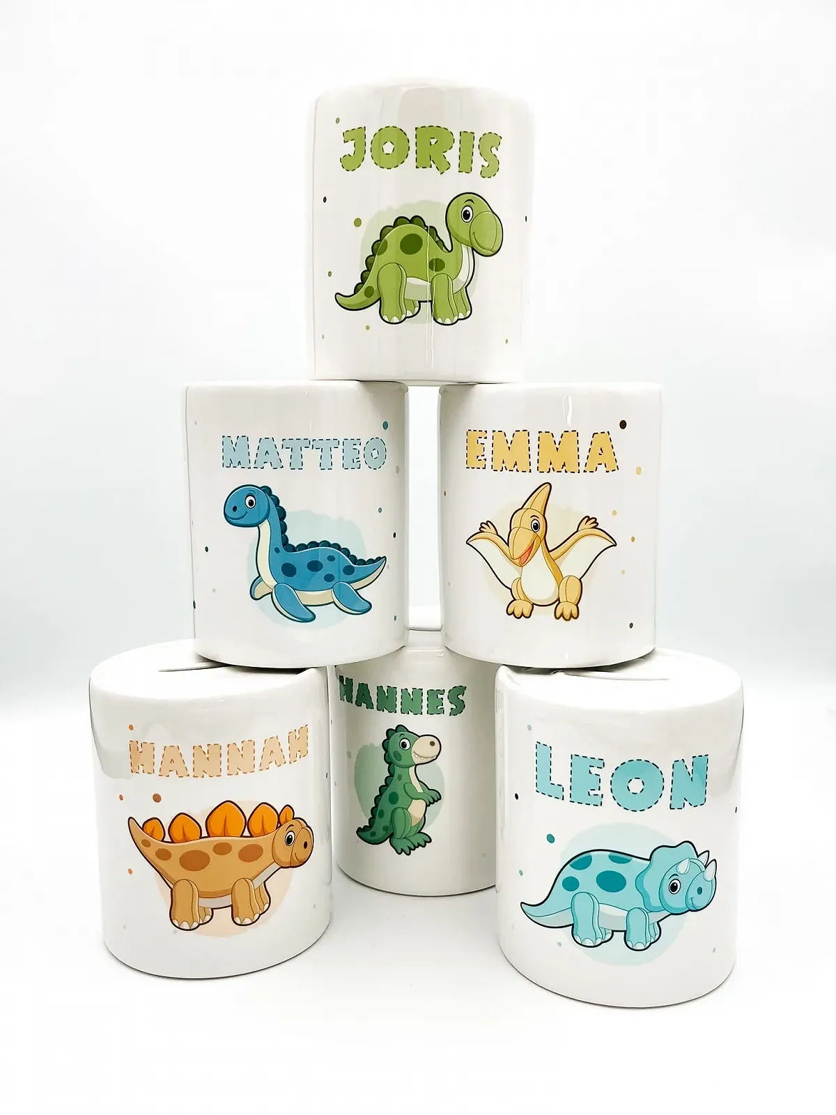 Копилка Ceramic Динозавр Rex именная Темно-зеленая, фото №4