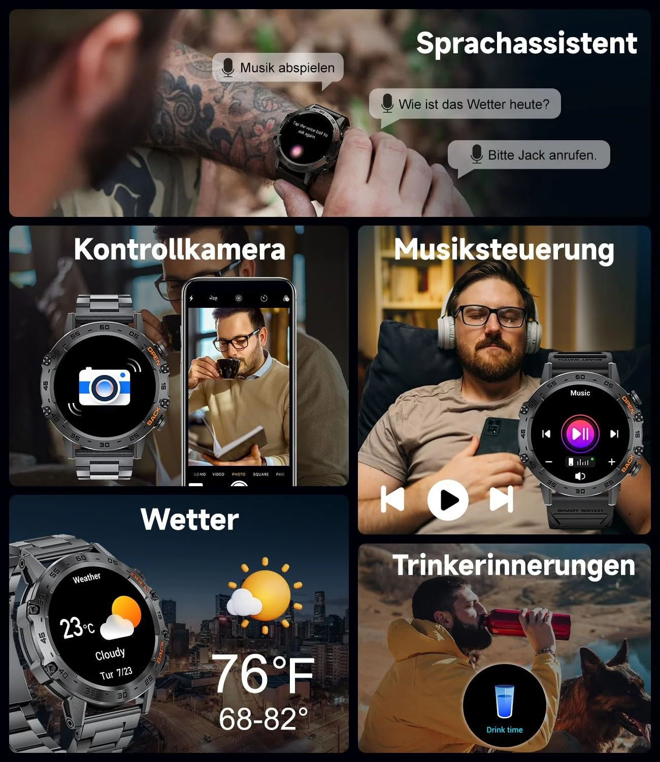 Смарт-годинник SUNKTA Чоловічий Black Stainless Steel, фото №7 Смарт-годинник SUNKTA Чоловічий Black Stainless Steel, фото №7