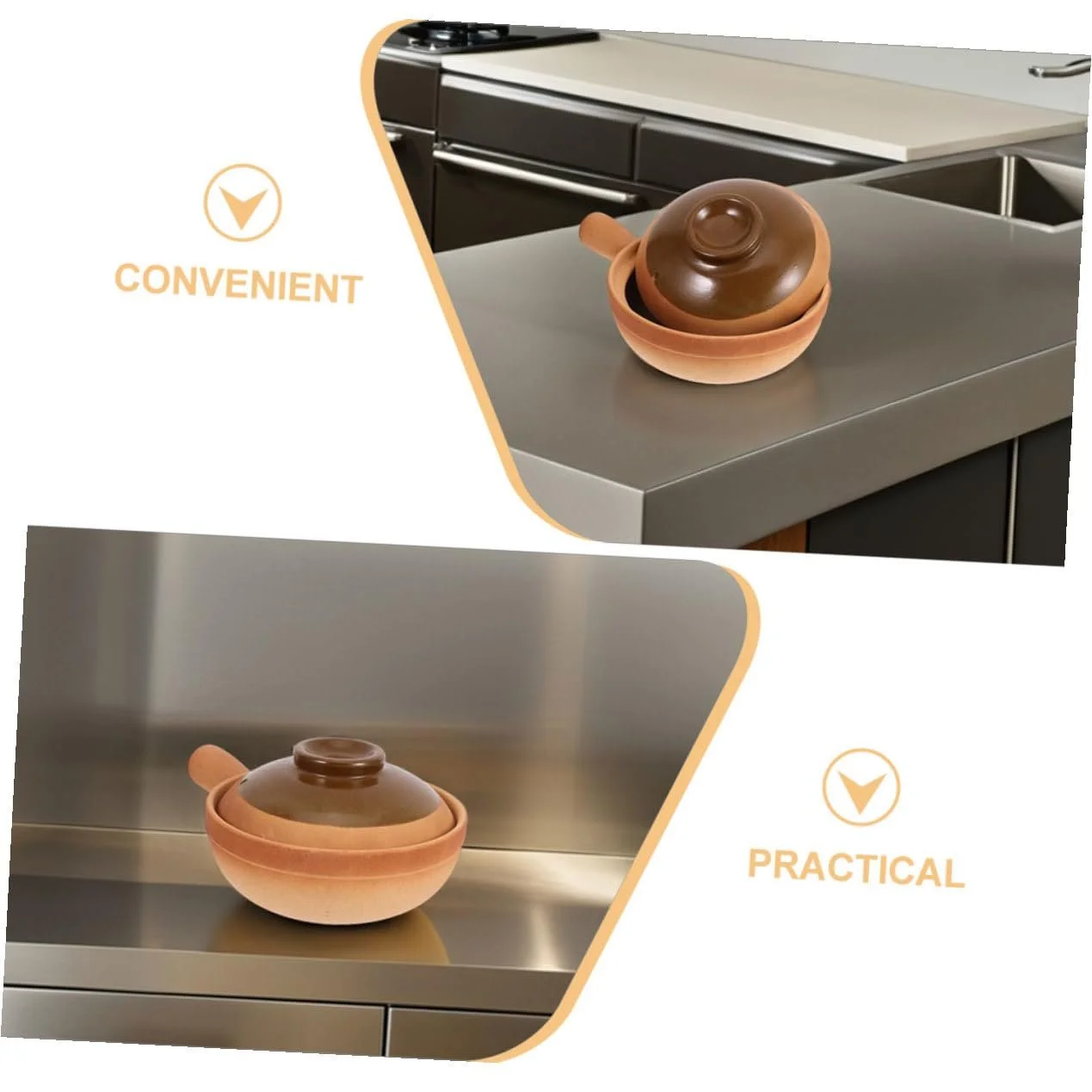 Горщик глиняний традиційний з кришкою 600 мл портативний, фото №7