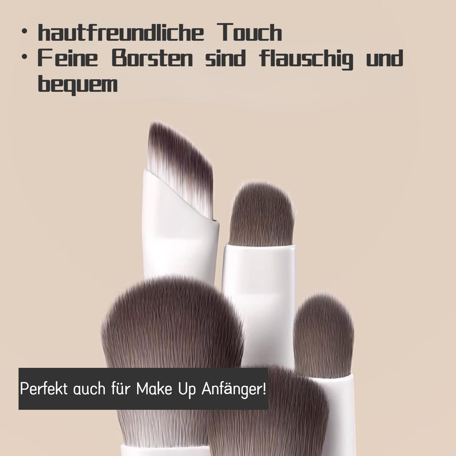 Набор кистей для макияжа MIEDEON 5 предметов белый Один размер, фото №4