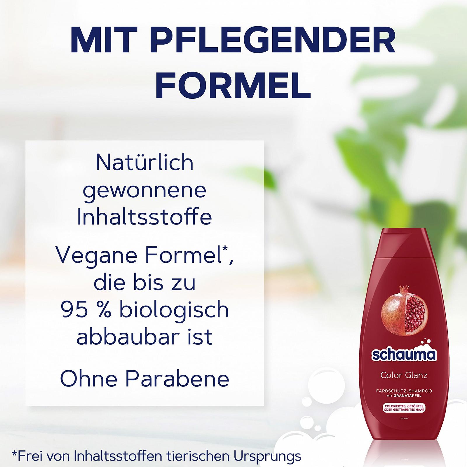 Шампунь Schwarzkopf Schauma Colour Protection Colour Shine (10 x 400 мл) с экстрактом граната, фото №2