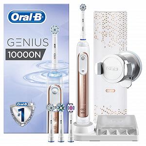 Электрическая зубная щетка Oral-B Genius 10000N с ассистентом защиты десен и премиальным зарядным дорожным чехлом, розовое золото - Фото 1