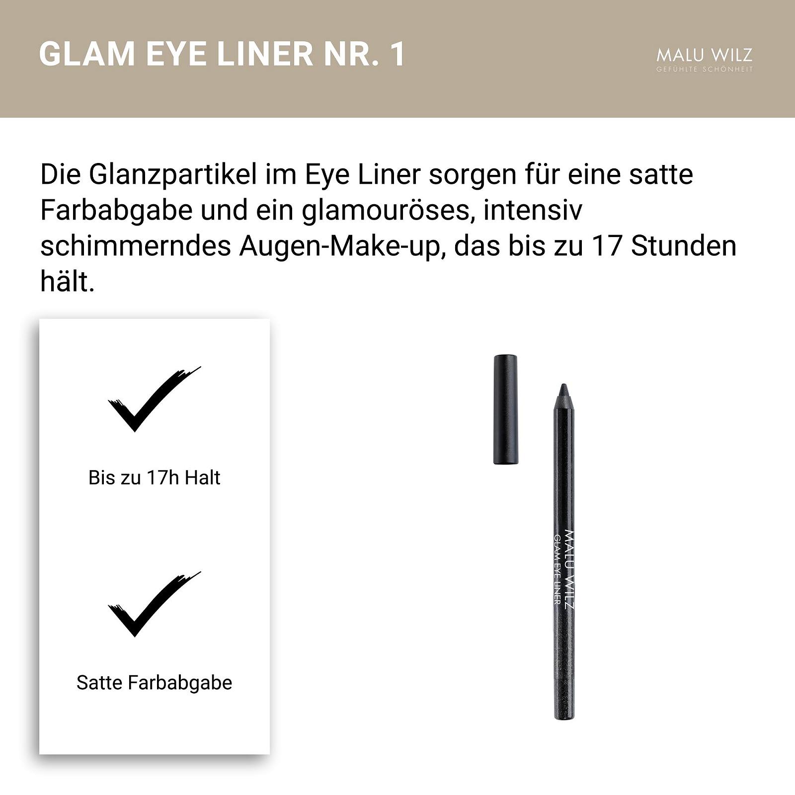 Подводка Malu Wilz Glam Smudge-proof Eye Contour Pen Glitter Effect No. 1 Черный Блеск, фото №5 Подводка Malu Wilz Glam Smudge-proof Eye Contour Pen Glitter Effect No. 1 Черный Блеск, фото №5