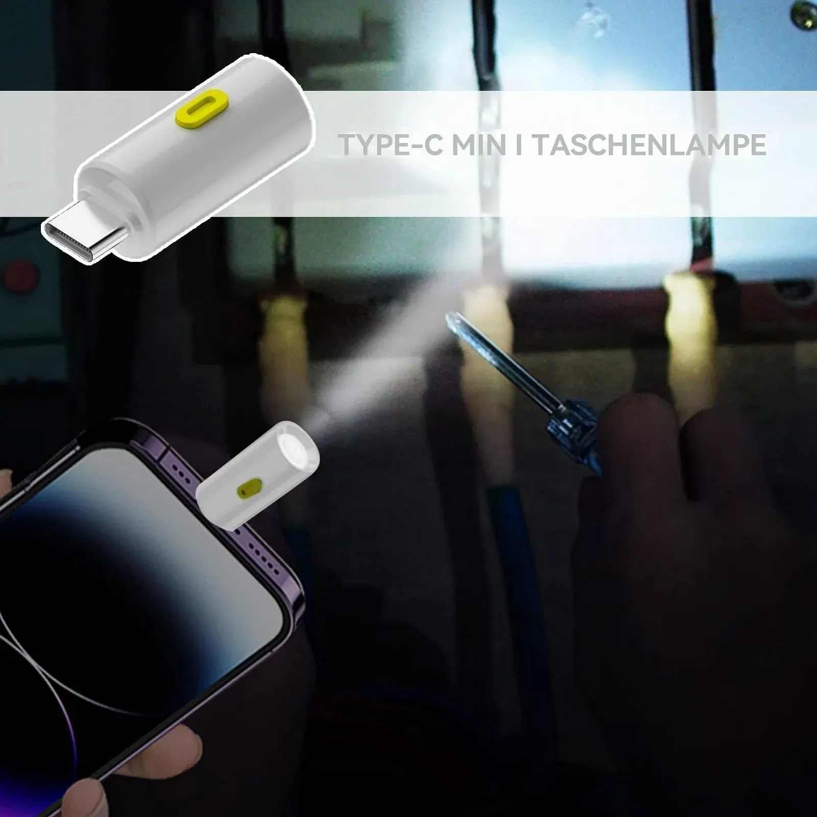 Ліхтарик Mini LED, ABS Type-C Перезаряджуваний, Компактний і Портативний, фото №3