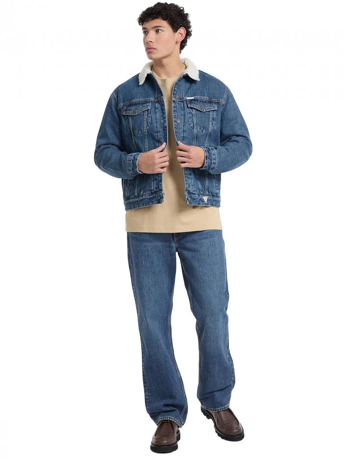 Зимова куртка Guess Jeans бавовна синя, фото №2