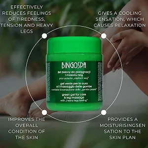 Гель для ног BINGOSPA Green Gel для тяжелых ног и при варикозе 500 мл synthetic.ua - Фото 1