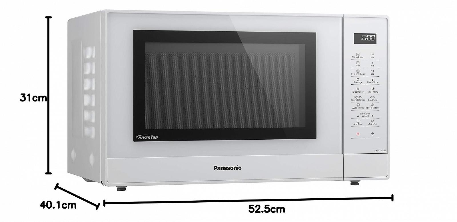Мікрохвильова піч Panasonic NN-GT45KWSUG з грилем та скляним поворотним столом 31 л 1000 Вт інверторна технологія 24 автоматичні програми турборозморожування 7 рівнів потужності таймер LED-дисплей біла, фото №2 Мікрохвильова піч Panasonic NN-GT45KWSUG з грилем та скляним поворотним столом 31 л 1000 Вт інверторна технологія 24 автоматичні програми турборозморожування 7 рівнів потужності таймер LED-дисплей біла, фото №2