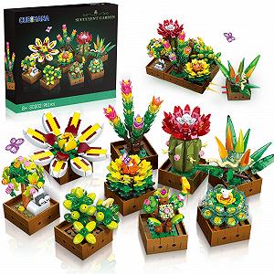 Конструктор CUBIMANA 9 Flowers Succulent Botanical Collection 951 деталей - Фото 1