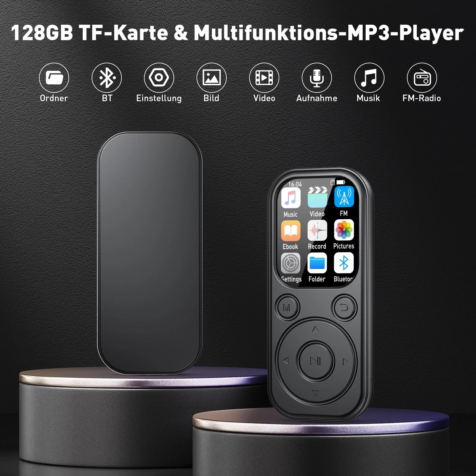 MP3 плеер RWSRW 128GB Bluetooth 5.4 Черный, фото №3