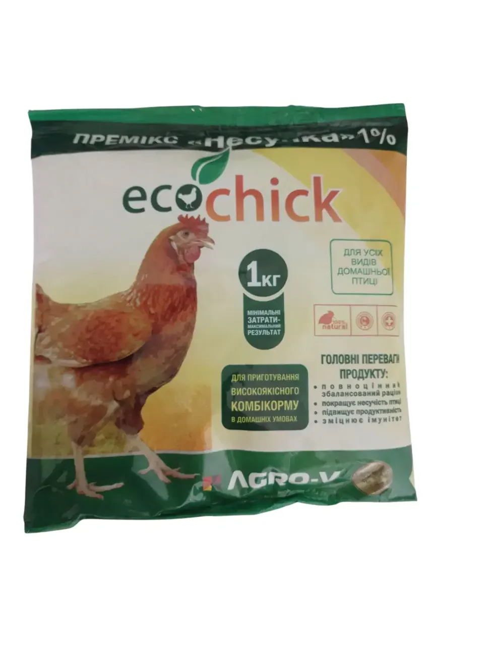 Премікс ECOchick Несучка 1%, ТМ Агро-В, 1 кг, фото №1