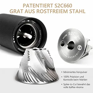 Кофемолка ручная TIMEMORE Chestnut C3s PRO, обновленный цельнометаллический корпус, ручная кофемолка со складной ручкой, для эспрессо и френч-пресса Черная synthetic.ua - Фото 1