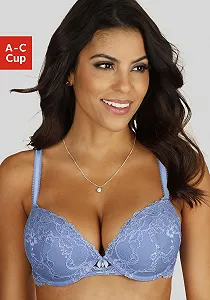 Бюстгальтер Lascana мереживний Push Up з бантом synthetic.ua - Фото 1