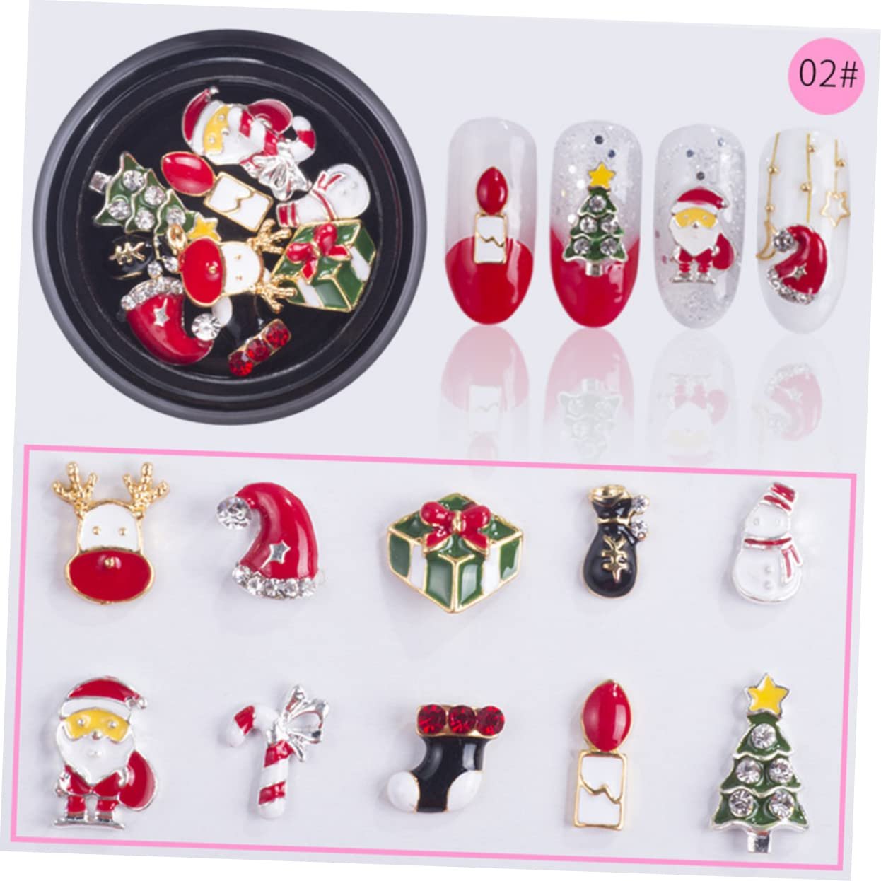 Наклейки для ногтей Beavorty 3 набора Рождественские украшения Женские украшения Блестки для ногтей Стразы для вечеринок 20 штук * 3, фото №6