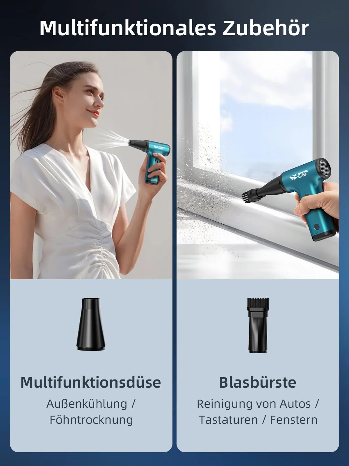 Електричний очищувач Smiling Shark JF-01 Pro 130000 RPM 5 Kpa LED підсвічування Blue, фото №5