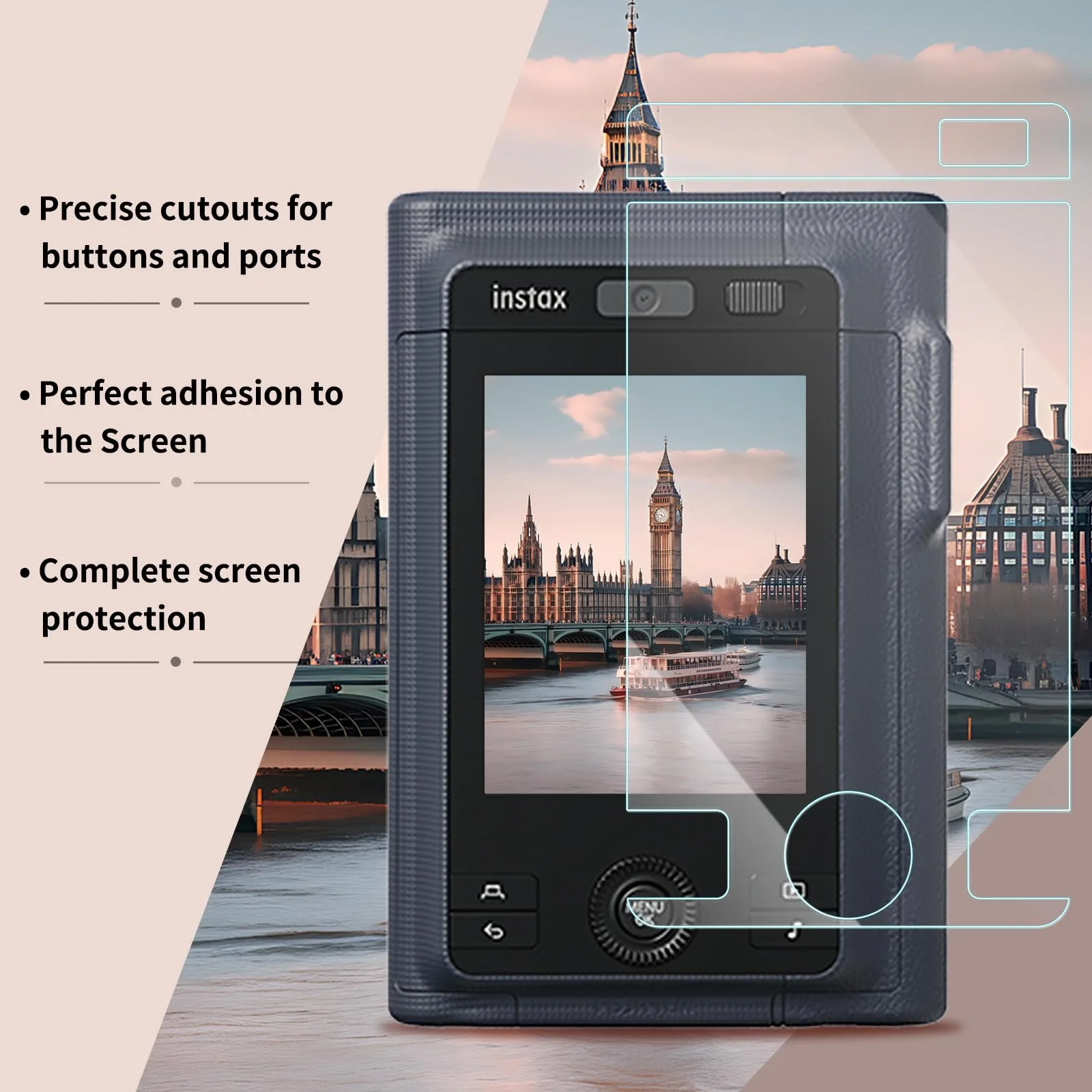 Защитная пленка для экрана kinokoo Fujifilm Instax Mini LiPlay+/LiPlay Plus PET-пленка полное покрытие против царапин, фото №4