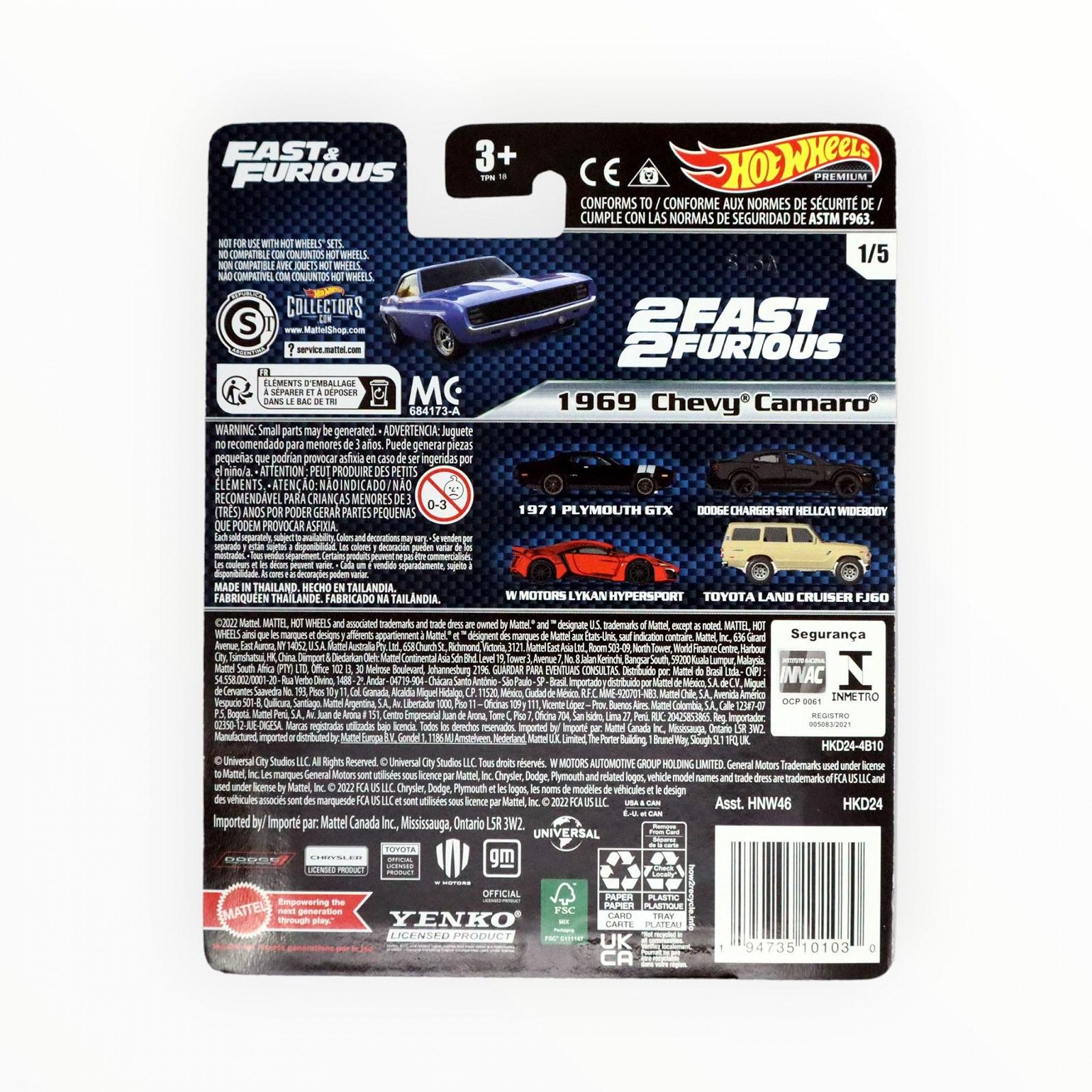 Hot Wheels 1969 Chevy Camaro Fast & Furious 1/5, фото №2