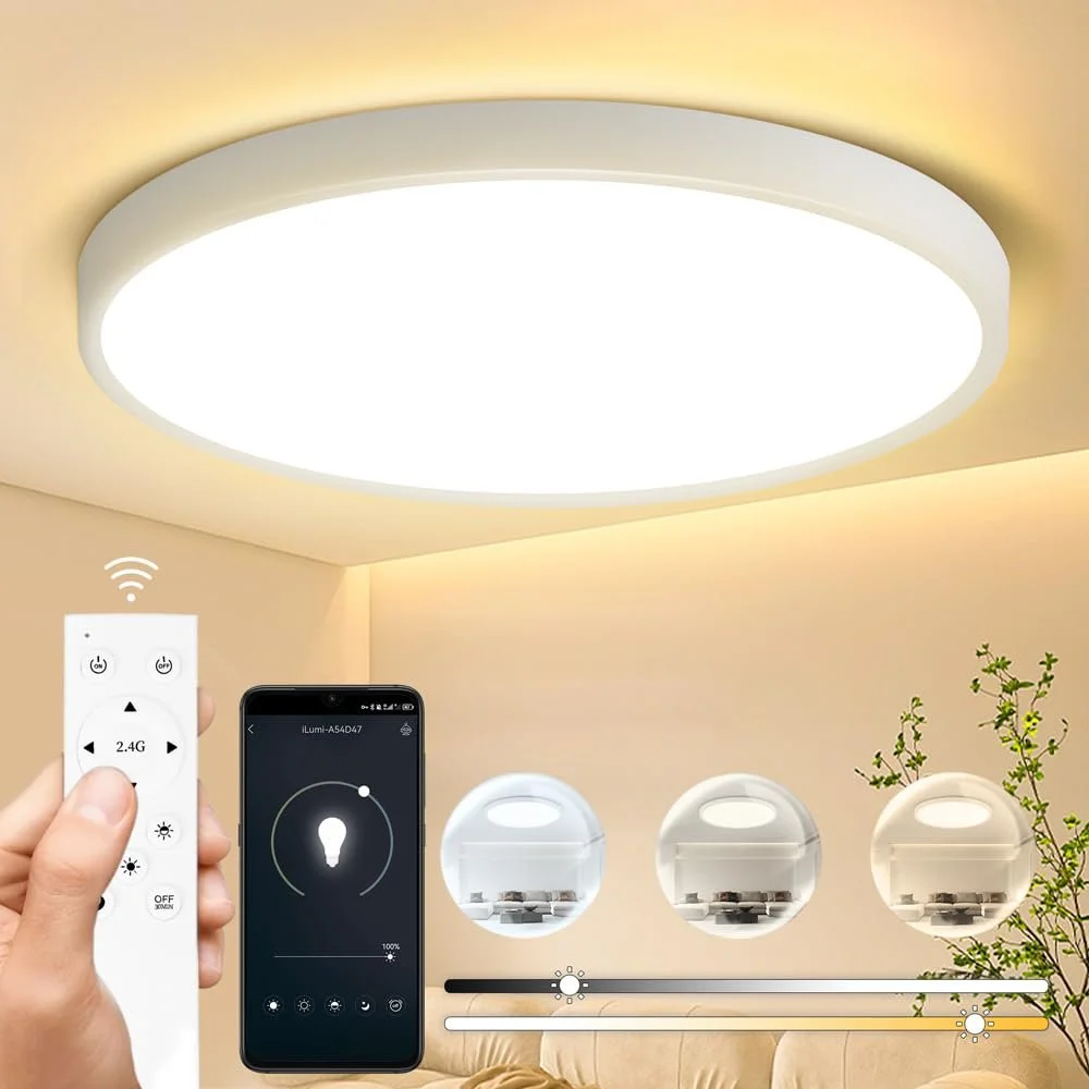 Світильник CANMEIJIA Світильник LED Регульований 3000 К / 4000 К / 6500 К 24 Вт Білий Діаметр 30 см, фото №1