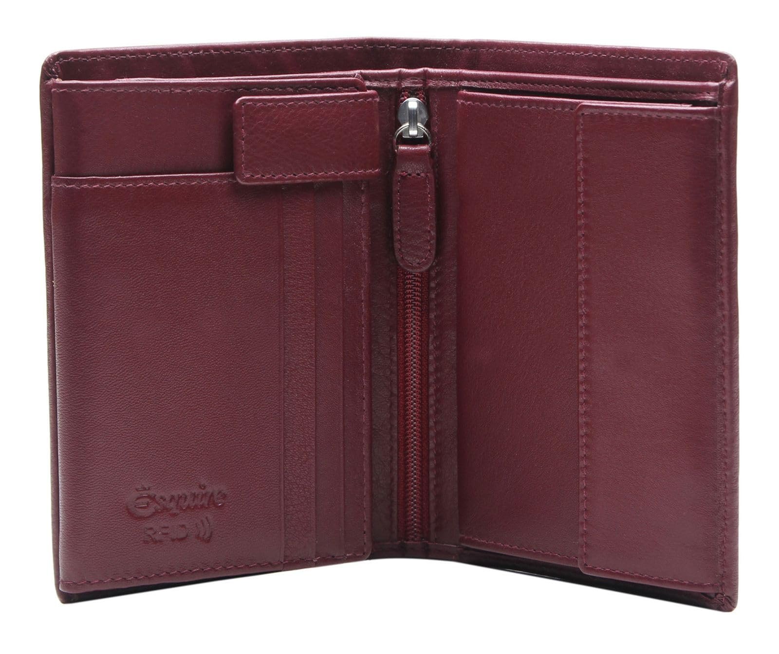 Кошелек кожаный Esquire Viktoria RFID 10 см, бордовый, модный, фото №2
