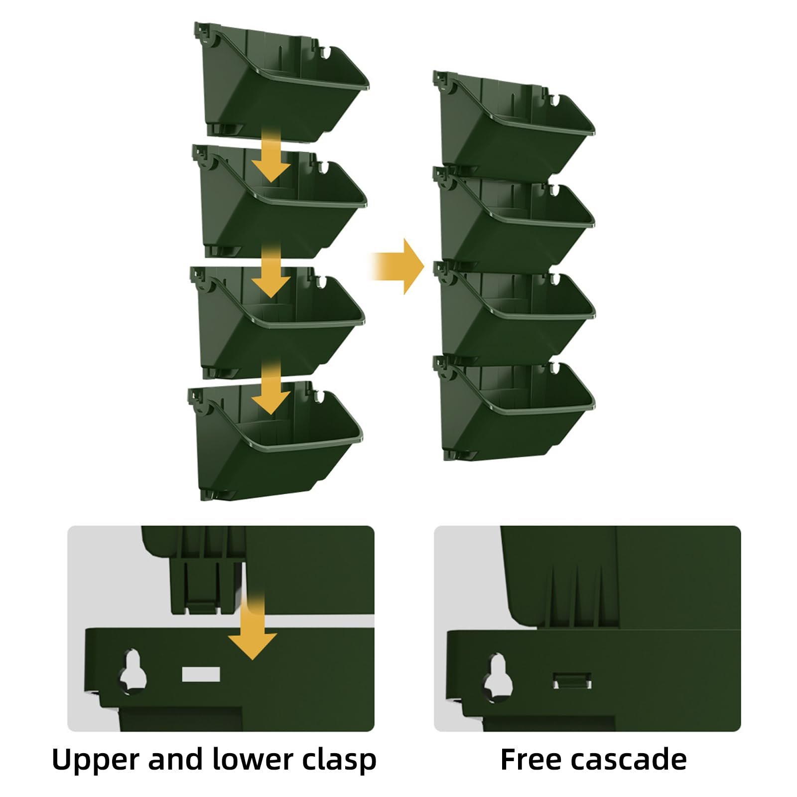 Вертикальний настінний органайзер для рослин 18 кишень пластиковий з автополивом чорний, фото №7