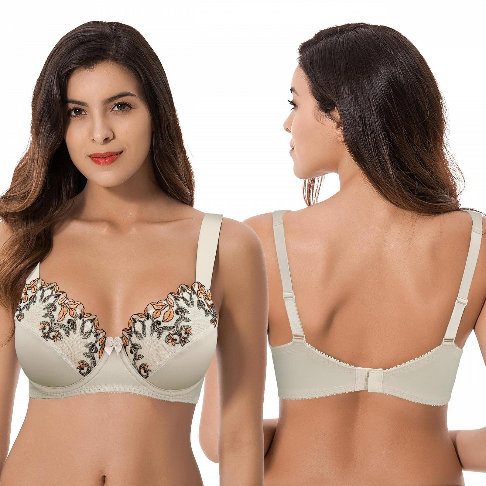 Бюстгальтери-мінімайзери Curve Muse Plus Size на кісточках без підкладки з вишитим мереживом 3 шт, фото №3 Бюстгальтери-мінімайзери Curve Muse Plus Size на кісточках без підкладки з вишитим мереживом 3 шт, фото №3