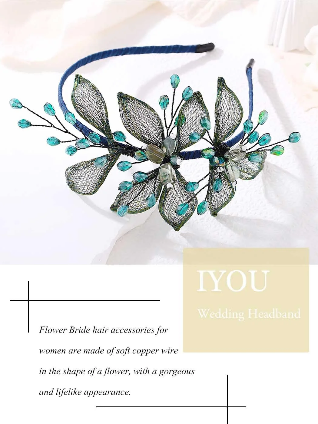 Вінтажний Весільний Обруч для Волосся IYOU, фото №6 Вінтажний Весільний Обруч для Волосся IYOU, фото №6