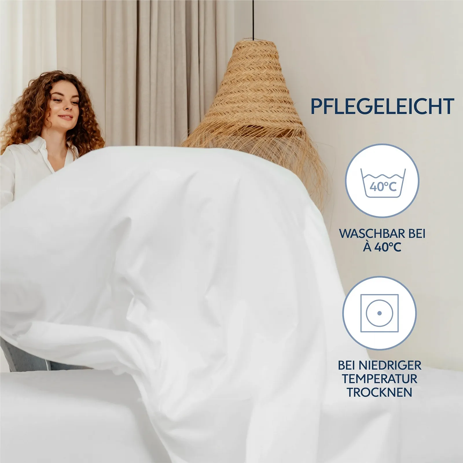 Простынь на резинке Dreamzie 200 x 200 см, High Bridge до 33 см, Микрофибра 100%, Бежевый, фото №5