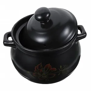Кастрюля Керамическая 2 л С крышкой Черная - Фото 1