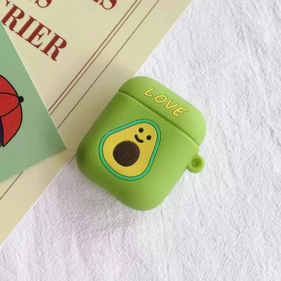 Силиконовый чехол авокадо для наушников Apple AirPods, Зеленый, фото №1 Силиконовый чехол авокадо для наушников Apple AirPods, Зеленый, фото №1