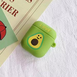 Силіконовий Зелений чохол Авокадо для Навушників Apple Аїрподсів - Фото 1