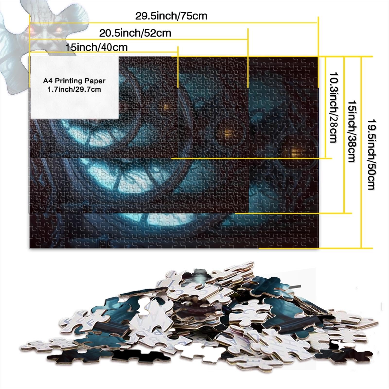 Пазл деревянный Horror Art 1000 деталей 50 x 75 см, фото №4