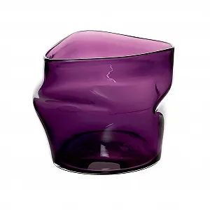 Ваза для фруктов ANDROMEDA, стеклянная, фиолетовая, 18 см, современный стиль - Фото 1