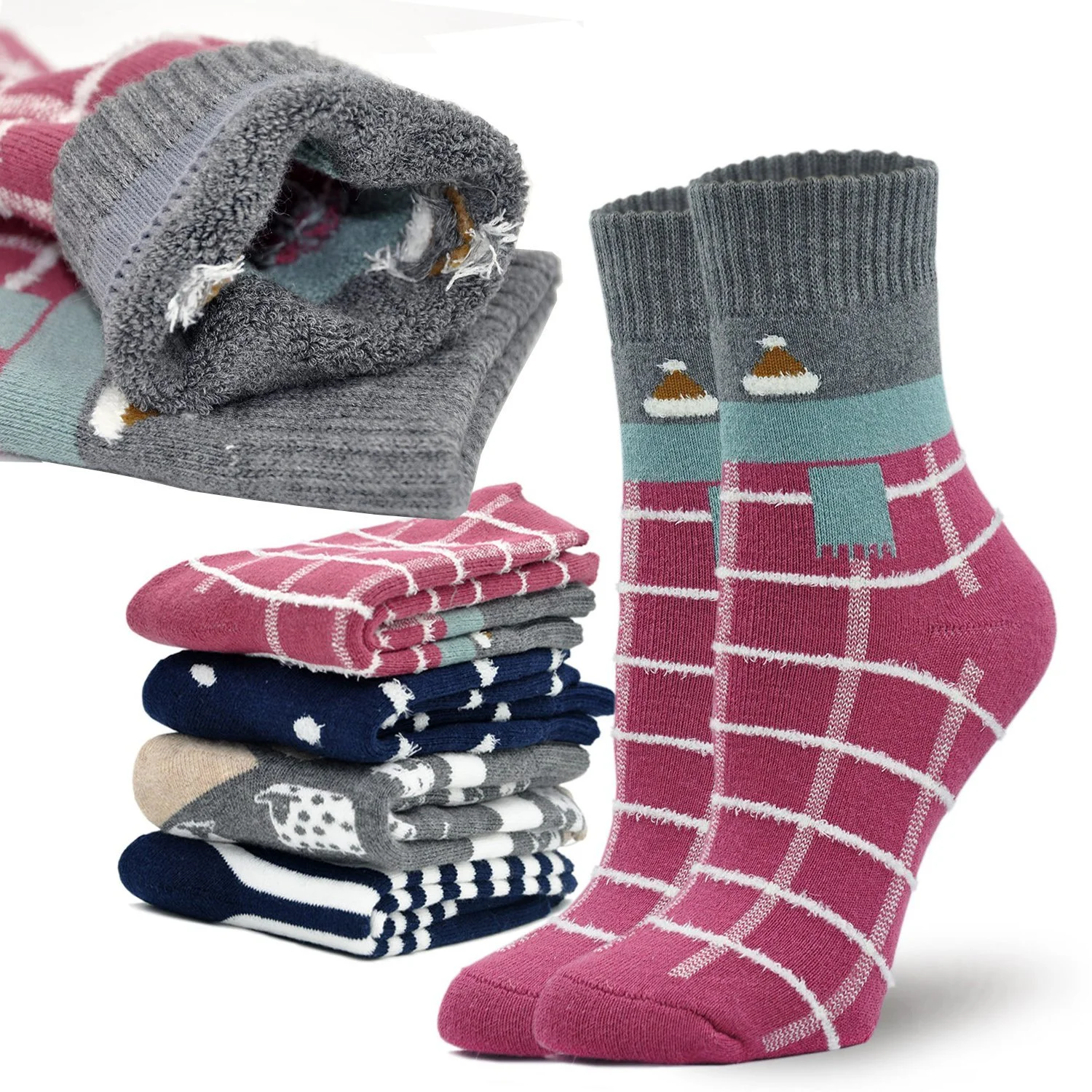 Жіночі Зимові Термошкарпетки з Внутрішньою Махровою Тканиною, 4 пари, фото №4 Жіночі Зимові Термошкарпетки з Внутрішньою Махровою Тканиною, 4 пари, фото №4