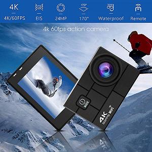 Экшн-камера 4K/60FPS с Wi-Fi 30M Водонепроницаемый Широкий Угол 2 дюйма Пульт для Спорта на Открытом Воздухе цена на synthetic.ua - Фото 1 Экшн-камера 4K/60FPS с Wi-Fi 30M Водонепроницаемый Широкий Угол 2 дюйма Пульт для Спорта на Открытом Воздухе synthetic.ua - Фото 1