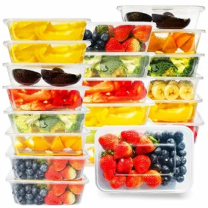 Набір контейнерів для зберігання продуктів 50 шт. 500 мл з кришками BPA-free Пластик Прозорі - Фото 1