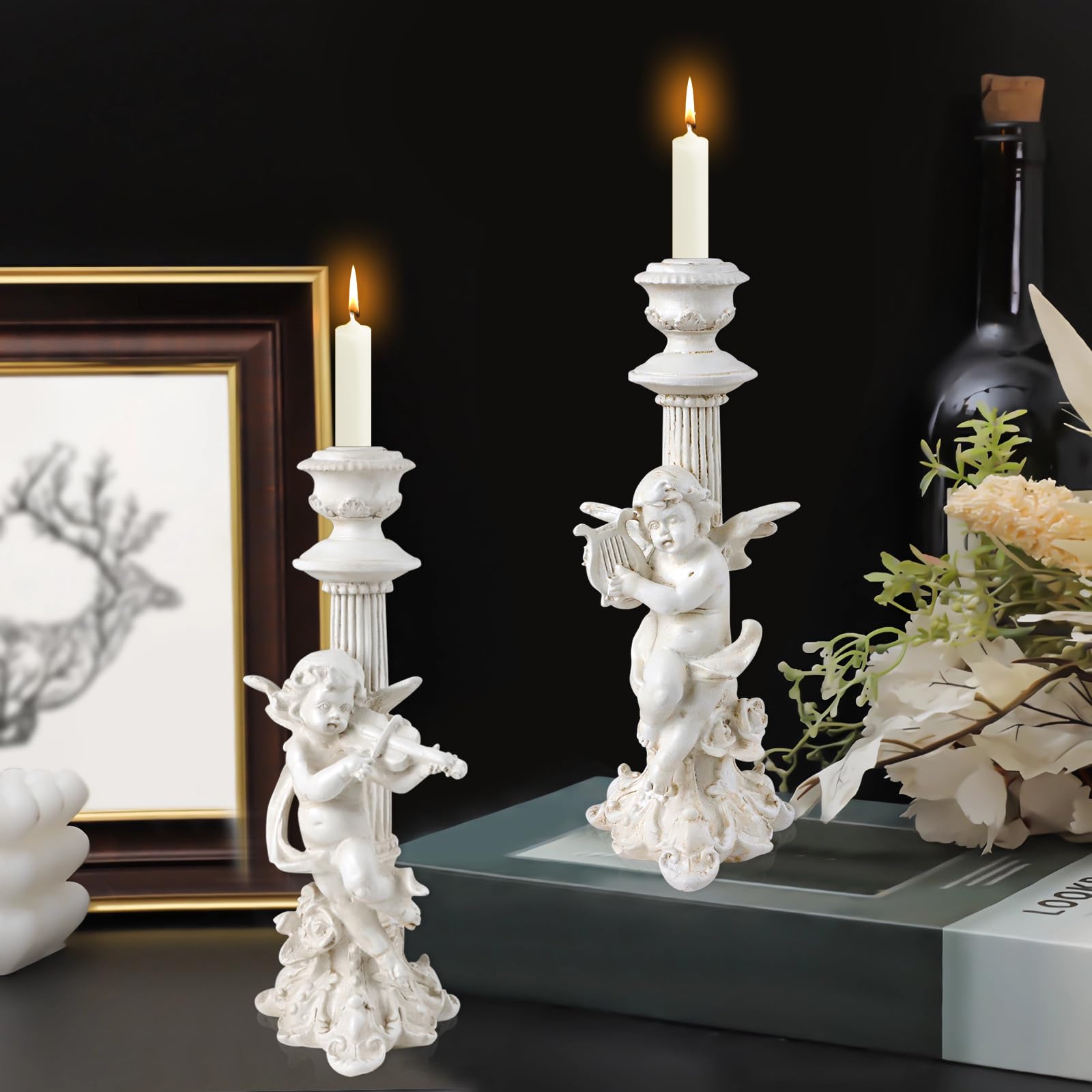 Свічник фігура ангела 1 пара смоляна грецька колона висока, фото №3 Свічник фігура ангела 1 пара смоляна грецька колона висока, фото №3