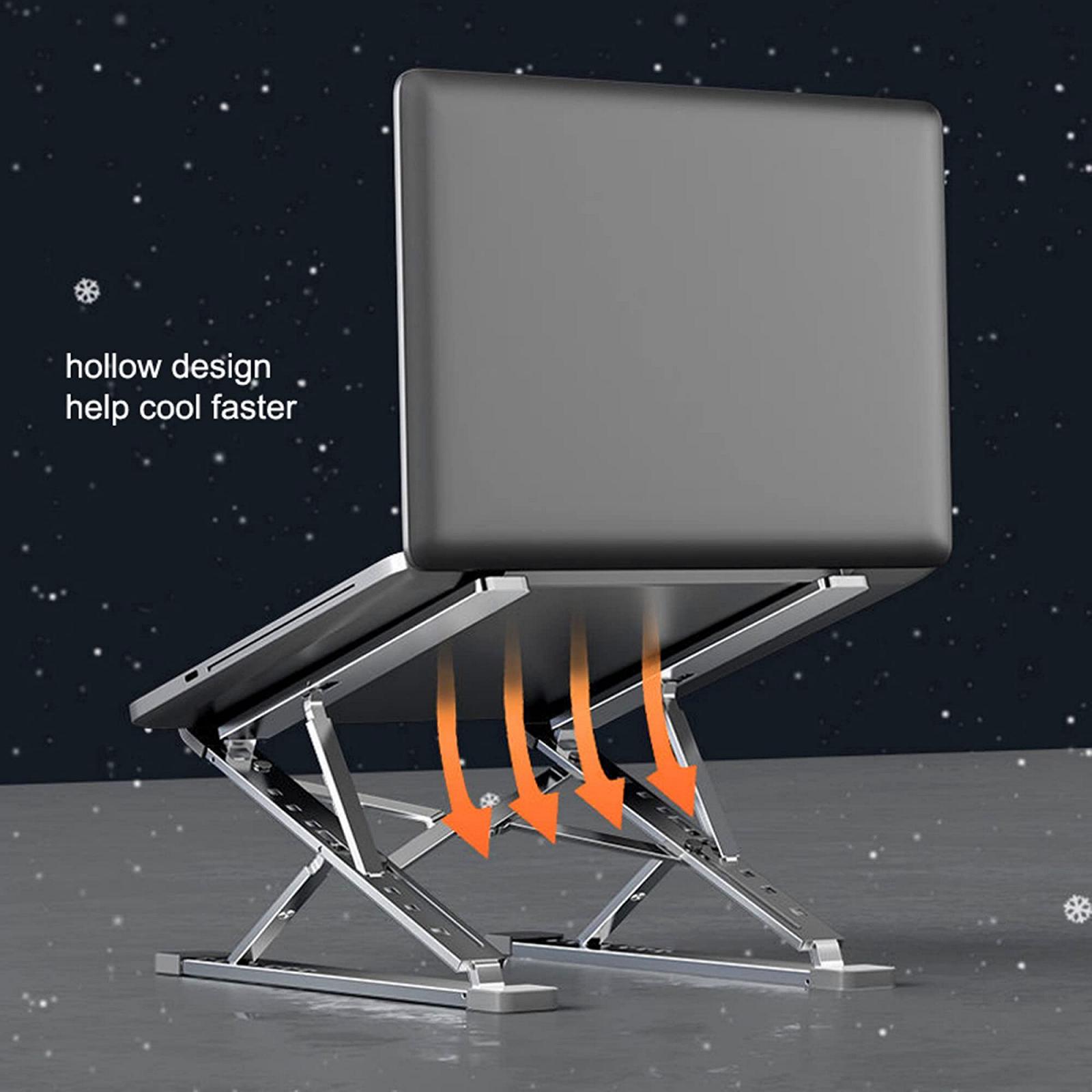 Подставка для ноутбука SHARKSPEED, 9+7 уровней, регулируемая по высоте, вентилируемая алюминиевая подставка, держатель для MacBook, Dell, Lenovo, 10-17.3 дюймовые ноутбуки, планшеты, нетбуки, фото №3