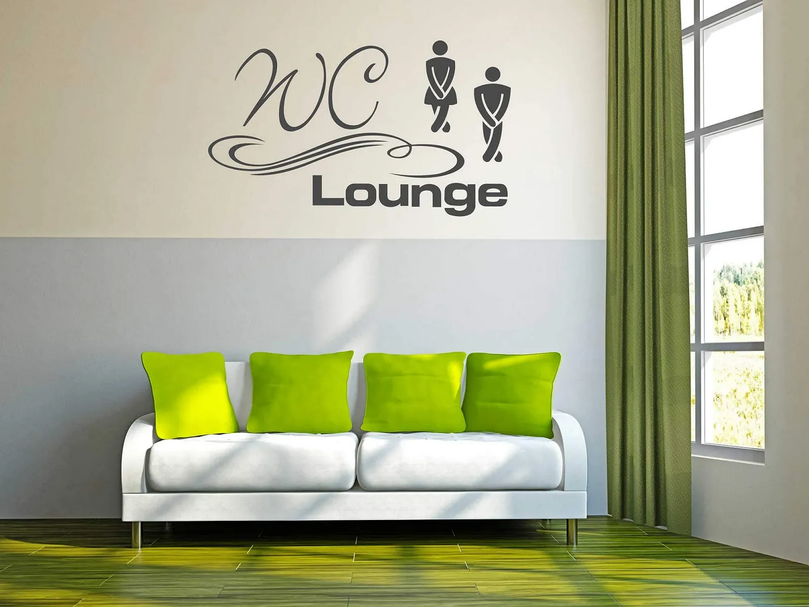 Наклейка на дверь / стену A003 WC Lounge 30 x 17 см Anthracite, фото №5