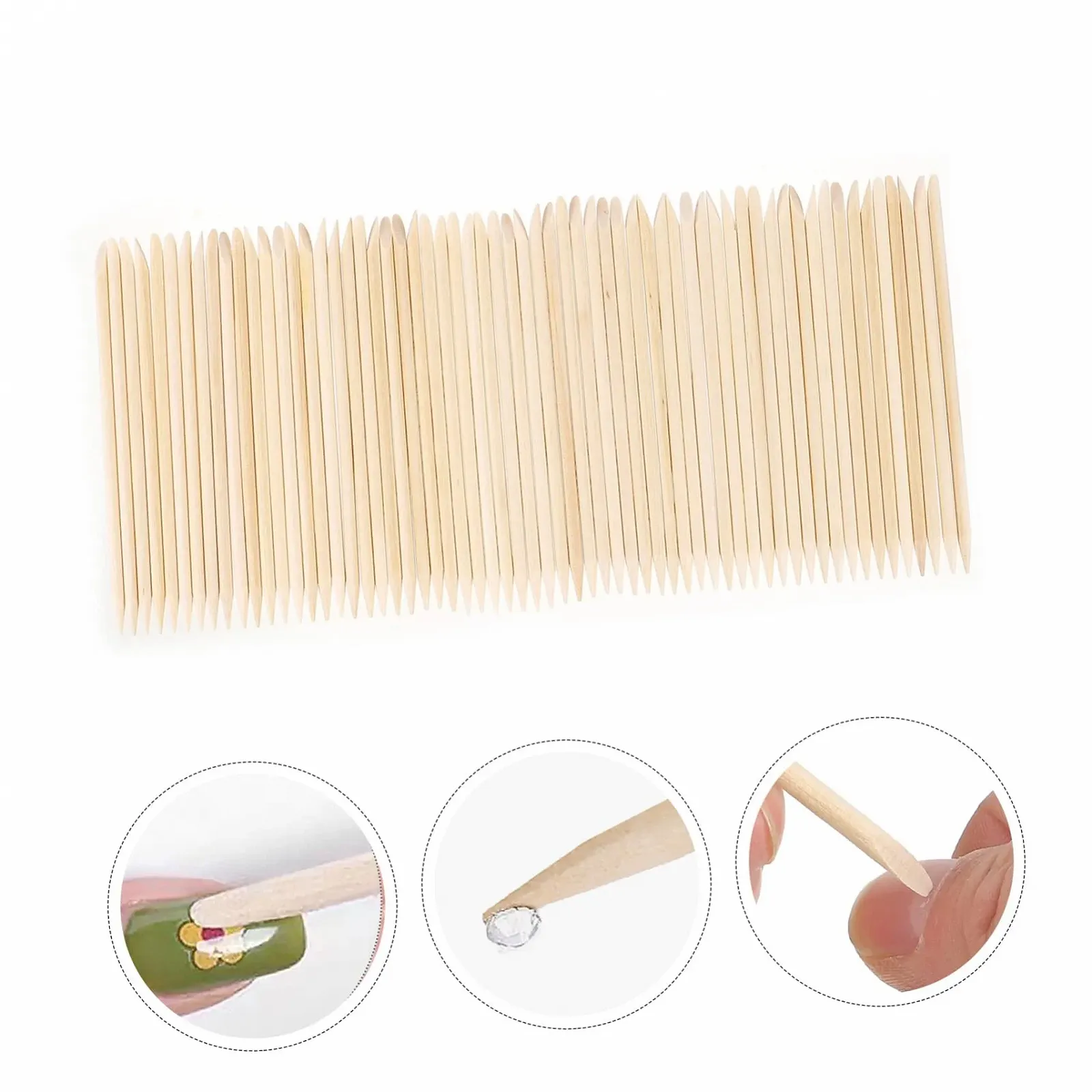 Палочки для ногтей деревянные CALLARON Набор 200 шт., фото №3