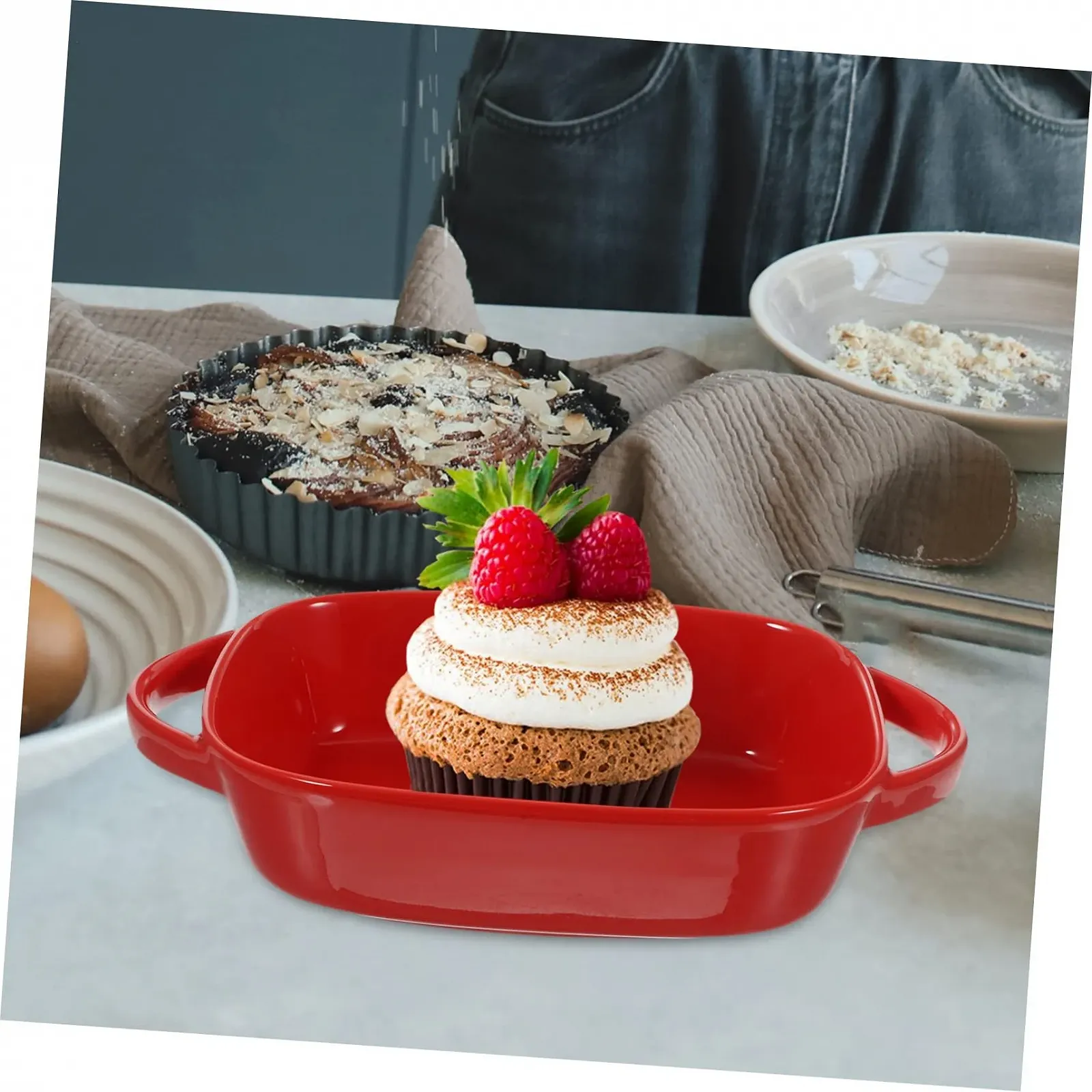 Форма для запекания SOIMISS керамическая с двойными ручками жаростойкая, фото №9