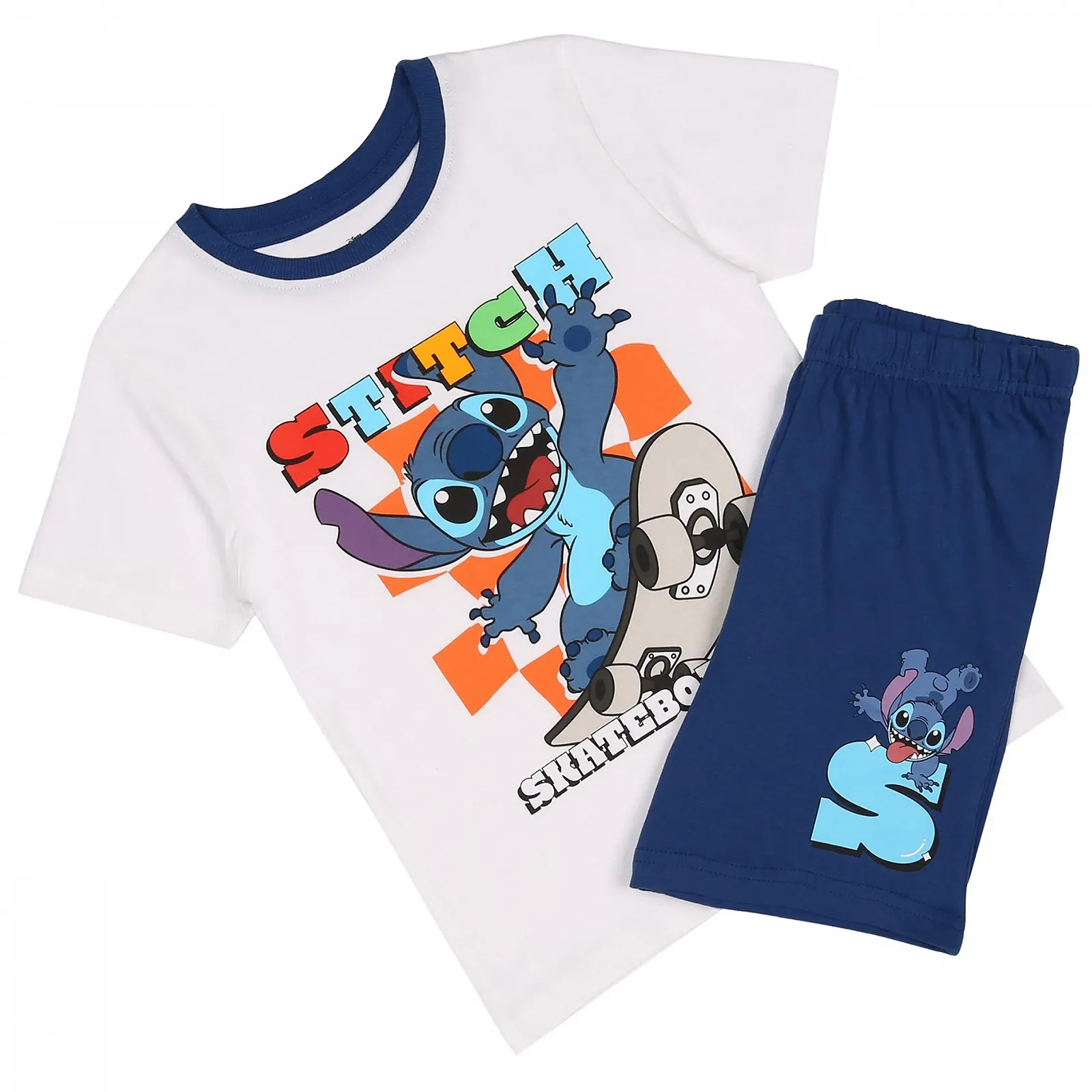 Пижама Disney Stitch Хлопковая для мальчиков с короткими рукавами Летняя, фото №6