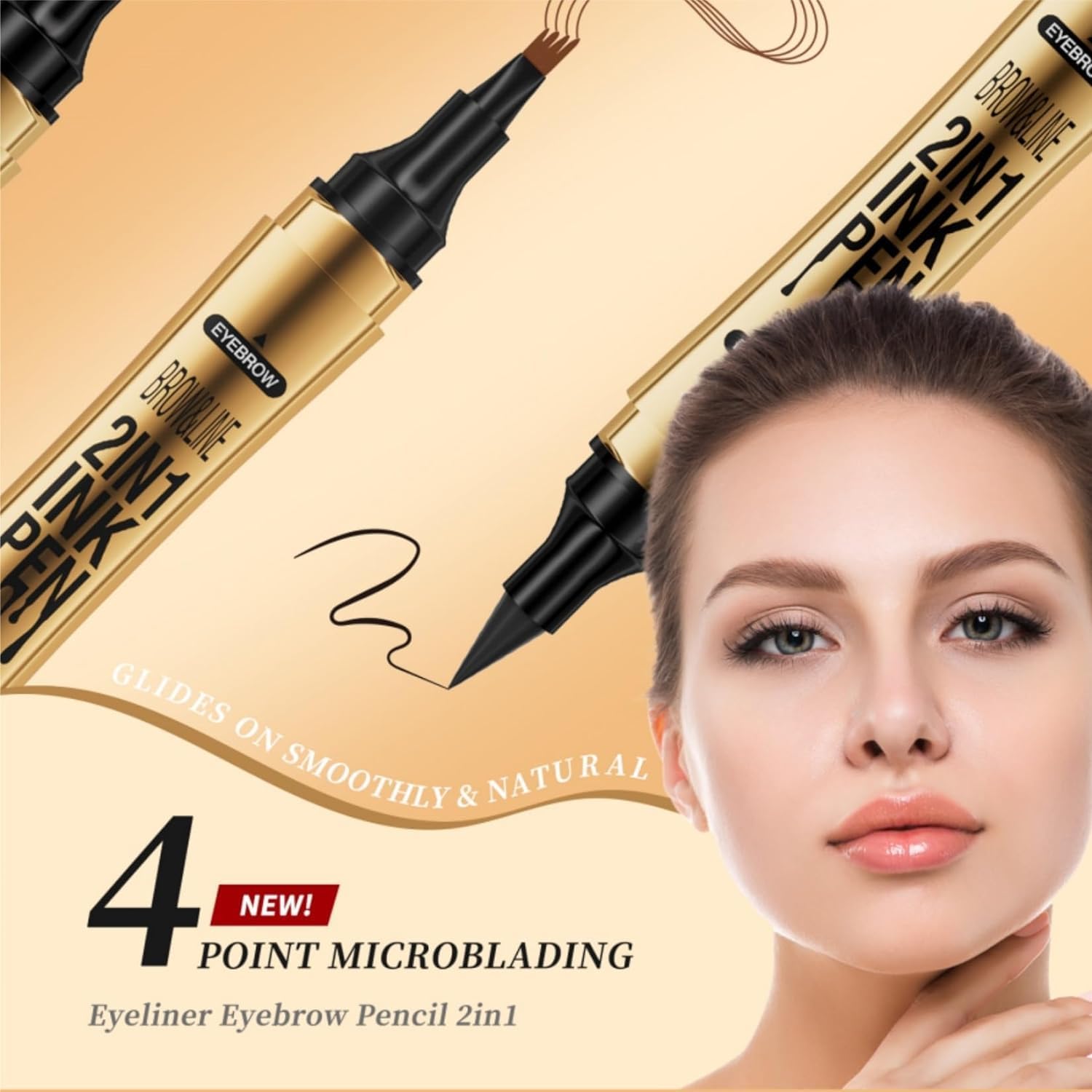 Карандаш для бровей 2 в 1 Magic 2024 3D Microblading с 4 зубцами с подводкой, двусторонний водостойкий (4 цвета), фото №7 Карандаш для бровей 2 в 1 Magic 2024 3D Microblading с 4 зубцами с подводкой, двусторонний водостойкий (4 цвета), фото №7