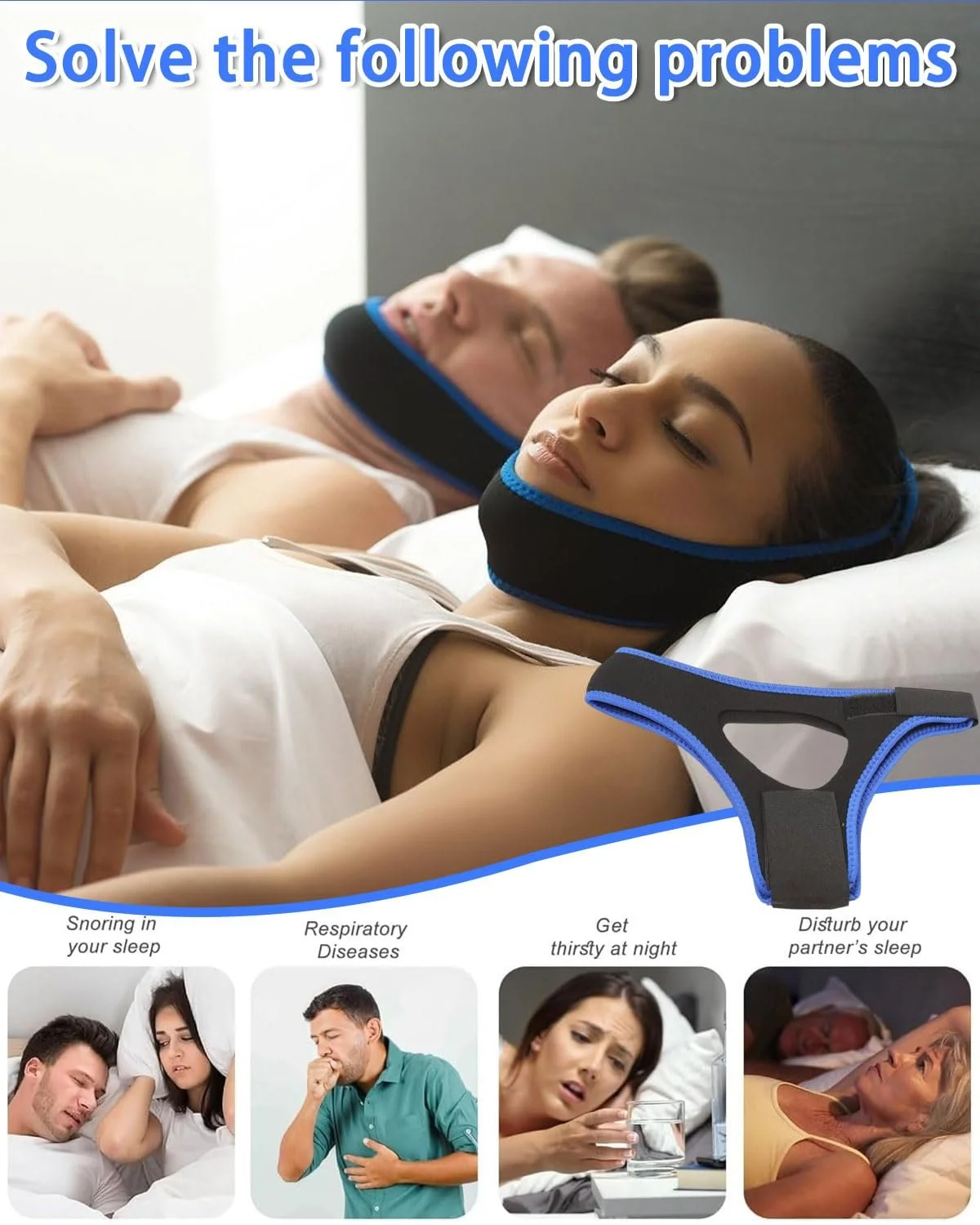 Ремешок на подбородок против храпа Регулируемый Эффективный, фото №3