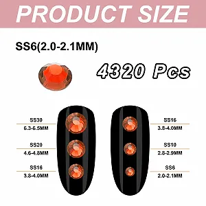 Стрази круглі Золотисто-помаранчевий SS6, 2,0–2,1 мм, 4320 шт synthetic.ua - Фото 1