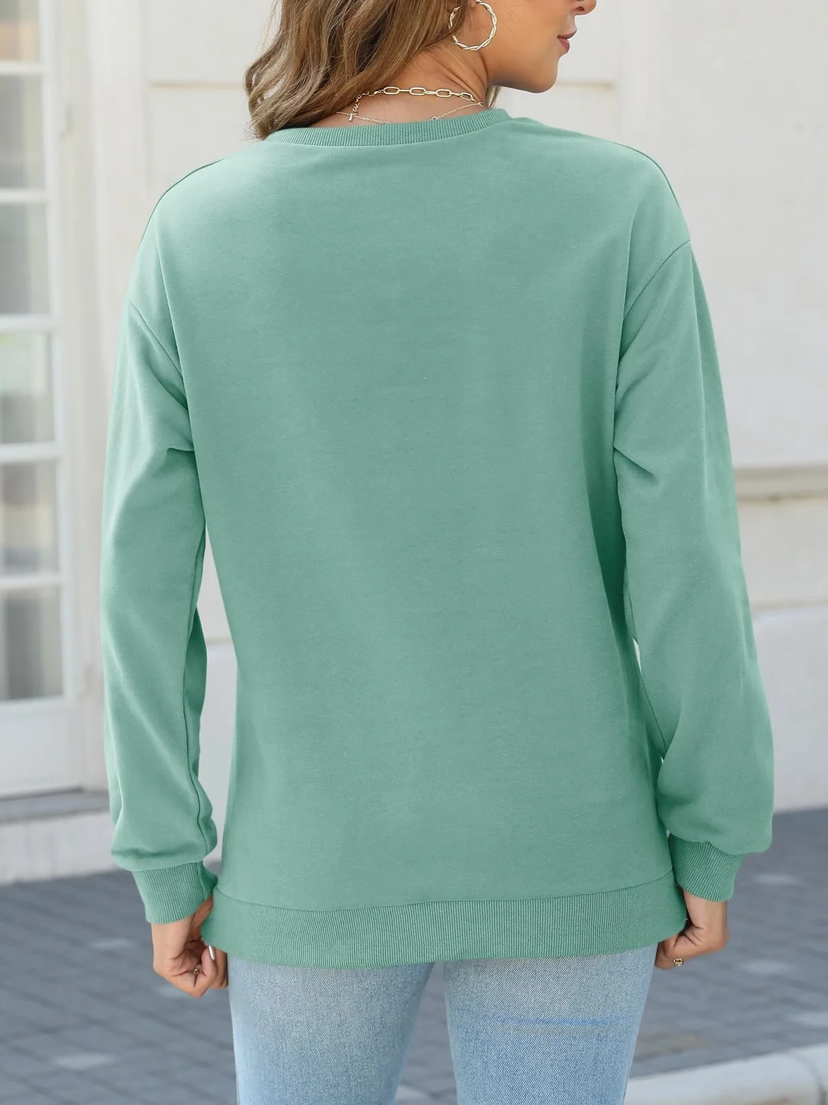 Женский Свитшот Minetom Цветной Блок Длинный Рукав, фото №4