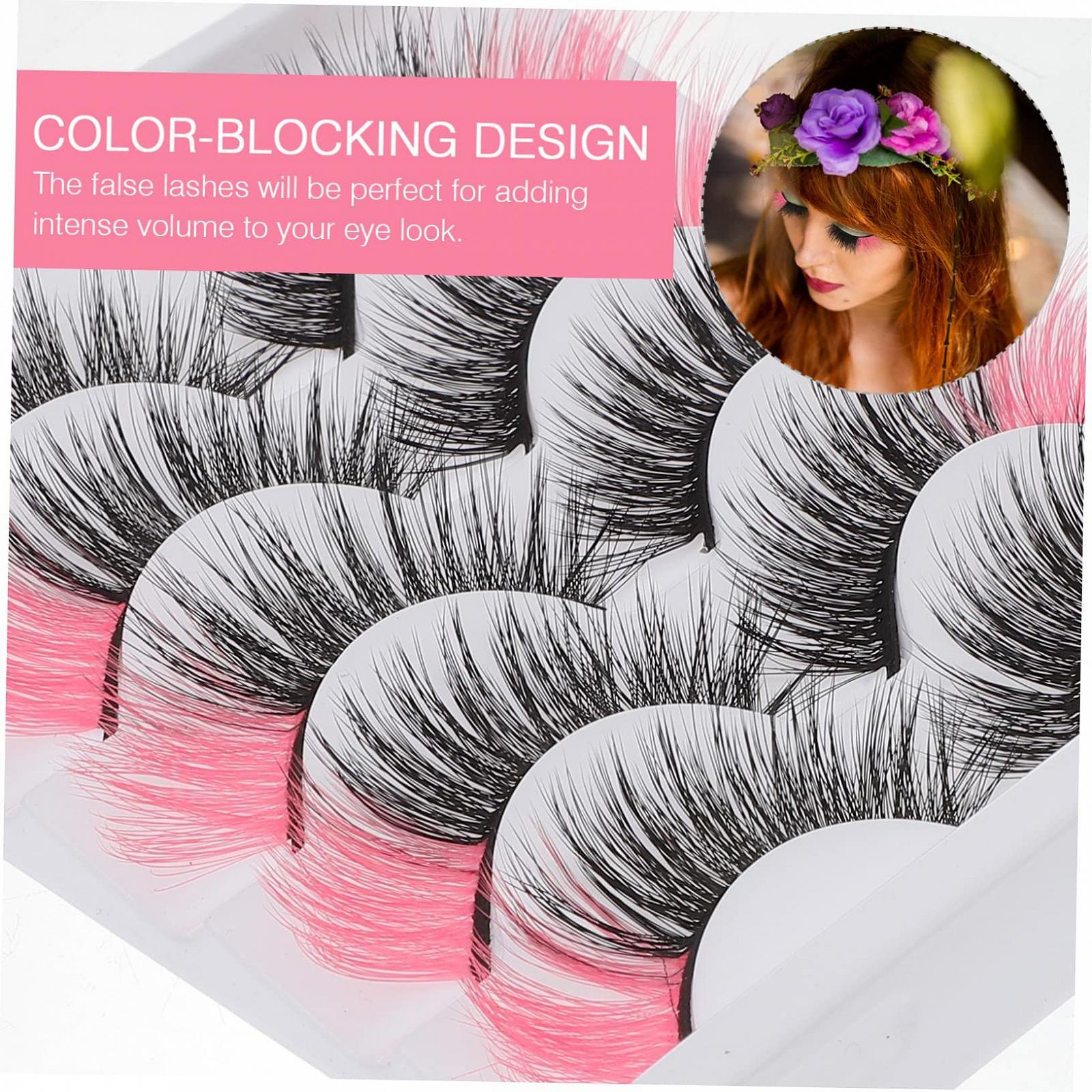 Накладні вії Angoily 20 Парів Рожеві Кольорові Регульовані Imitation, фото №6