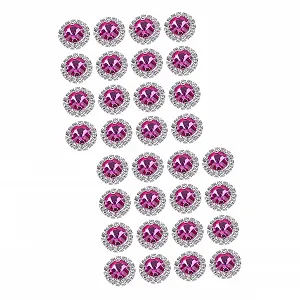 Стразы Operitacx Плоские Круглые 40 штук для рукоделия, свадебных и вечерних украшений, блестящие камни, универсальные для изготовления ювелирных изделий и украшения стола - Фото 1