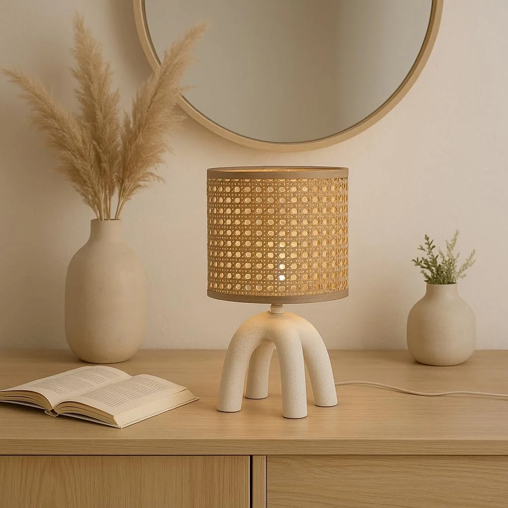 Настільна лампа Luxus Madrid Stripes H 32 x Діаметр 17 E14 Кераміка Сірий, фото №3