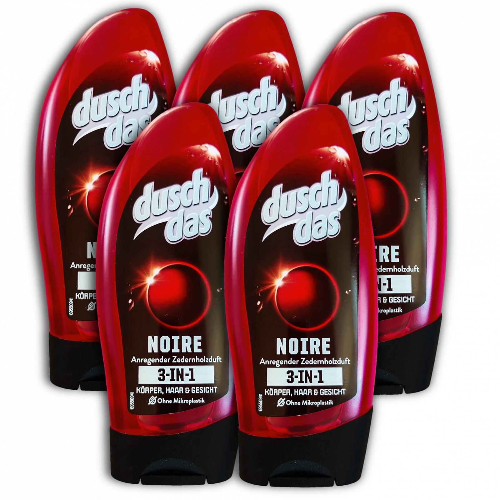 Гель для душа и шампунь 2-в-1 duschdas Noire 5 x 250 мл, фото №1