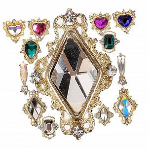 Набор украшений для ногтей с полным бриллиантом Beavorty, 3D подвески для дизайна ногтей, винтажные драгоценные камни для ногтей, гелевые подвески - Фото 1